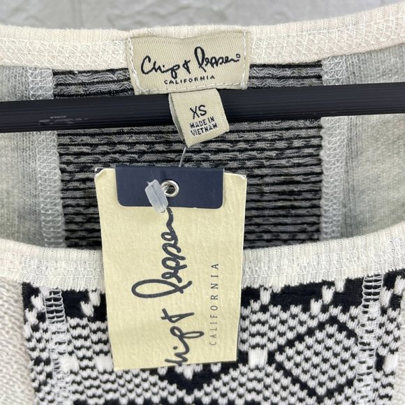 NEW | CHIP & PEPPER beige & black lightweight long sleeve swing top - SZ XS - Picture 6 of 8